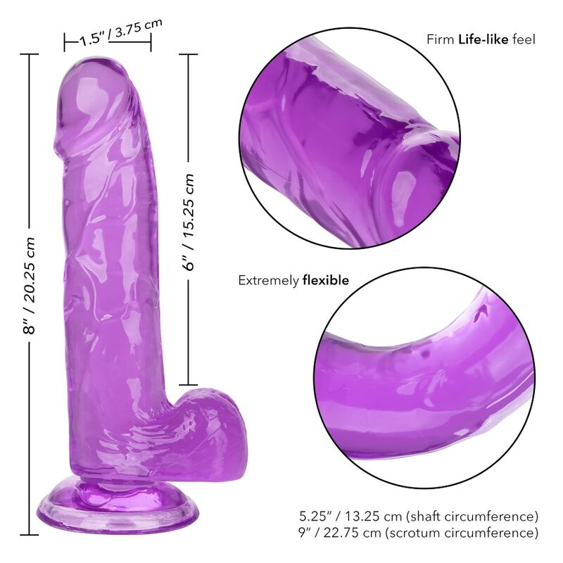 CALEXOTICS - SIZE QUEEN DILDO PURPLE 15.3 CM