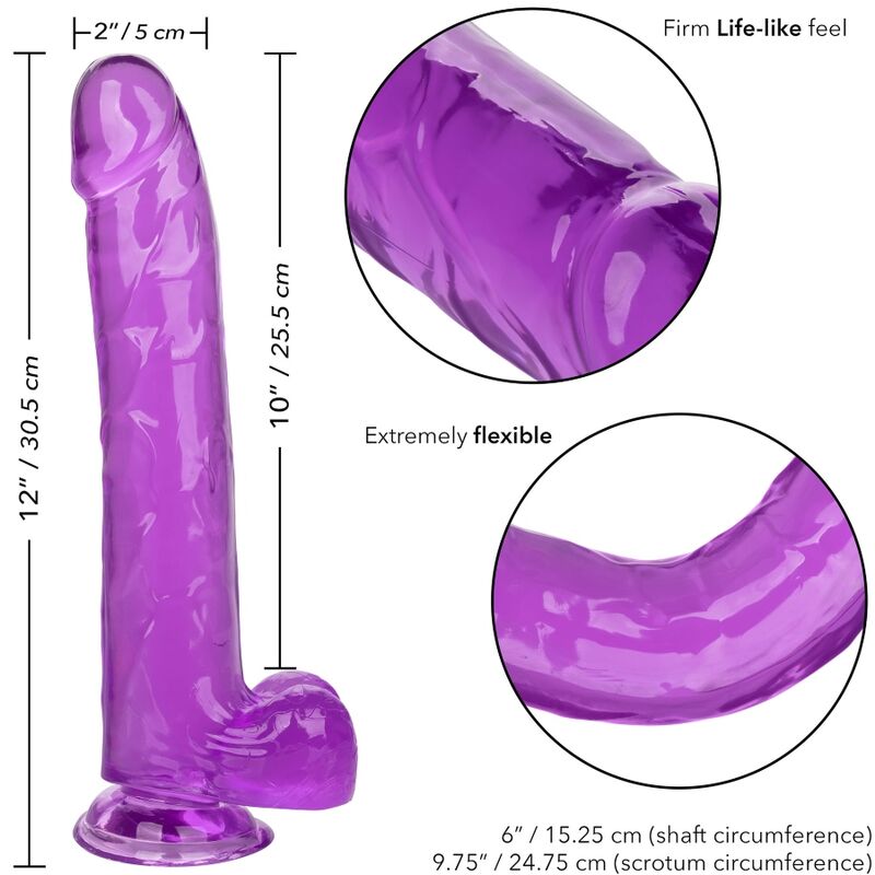 CALEXOTICS - SIZE QUEEN DILDO PURPLE 25.5 CM