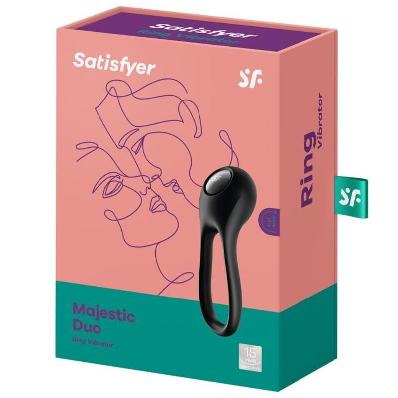 SATISFYER - MAJESTIC DUO RING VIBRATOR BLACK