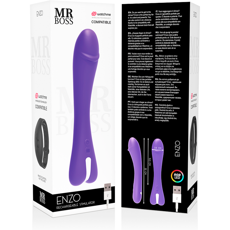 MR BOSS - ENZO VIBRATOR WATCHME WIRELESS TECHONOLOGY COMPATIBLE