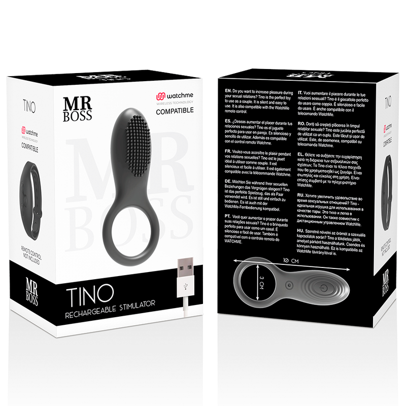 MR BOSS - TINO STIMULATOR RING COMPATIBLE WITH WATCHME WIRELESS TECHNOLOGY