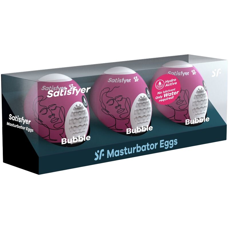 SATISFYER - 3 MASTURBATOR EGGS BUBBLE