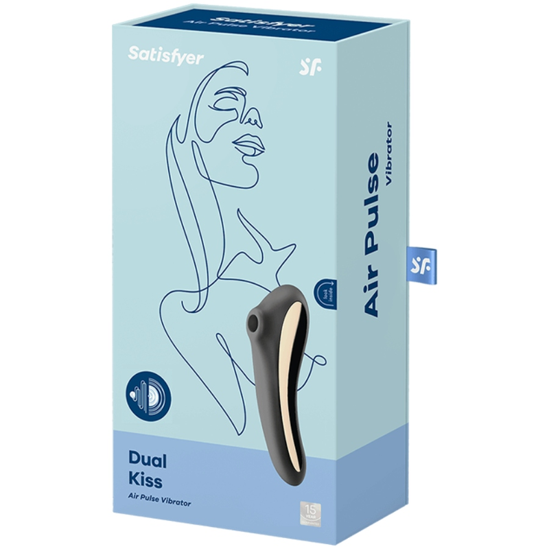 SATISFYER - DUAL KISS AIR PULSE VIBRATOR BLACK