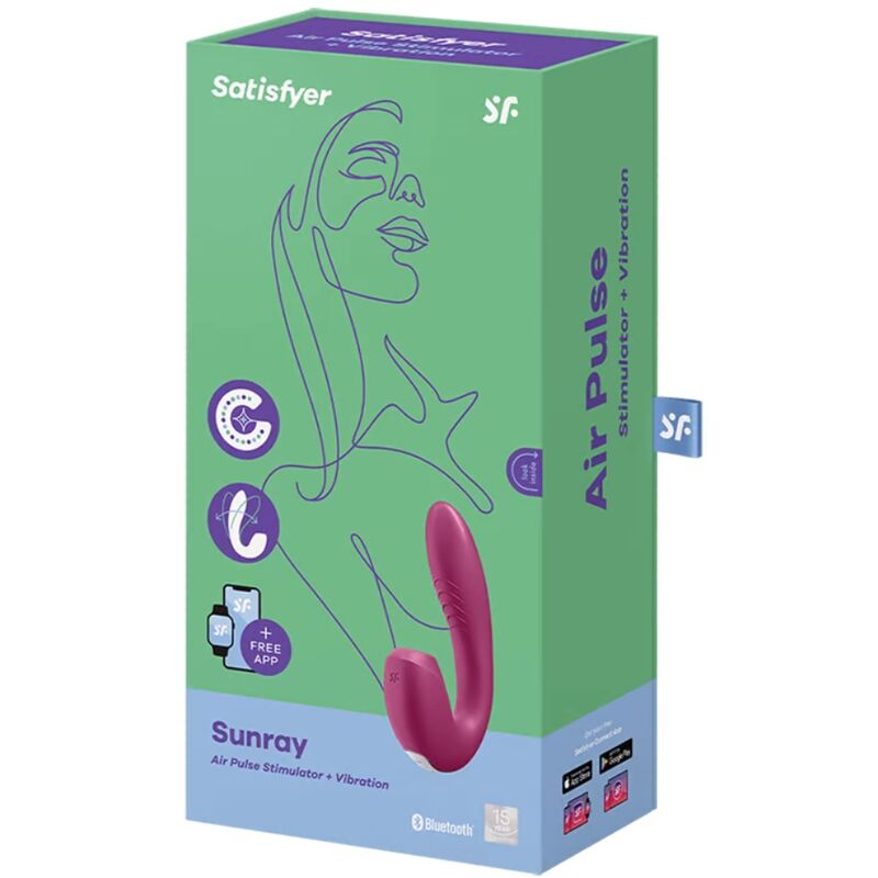 SATISFYER - SUNRAY STIMULATOR AND VIBRATOR APP RED