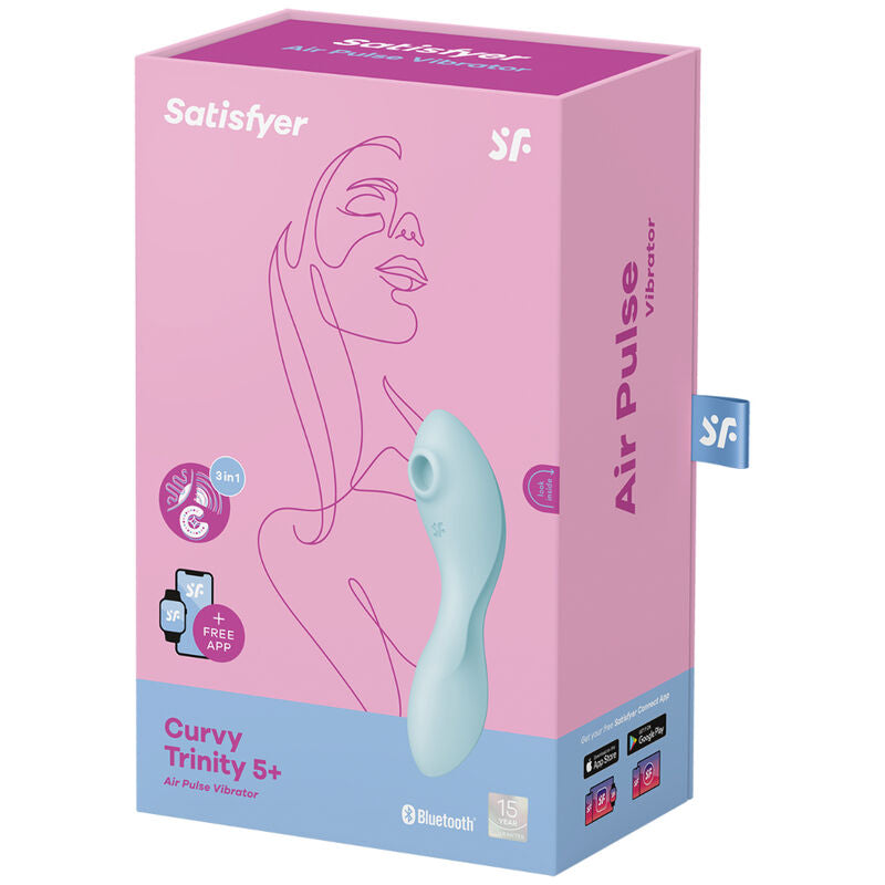 SATISFYER - CURVY TRINITY 5 AIR PULSE STIMULATOR & VIBRATOR APP WHITE