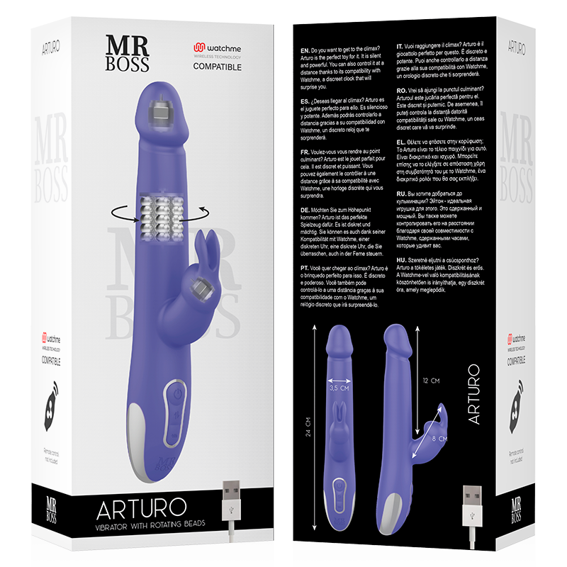 MR BOSS - ARTURO VIBRATOR & ROTATOR COMPATIBLE WITH WATCHME WIRELESS TECHNOLOGY