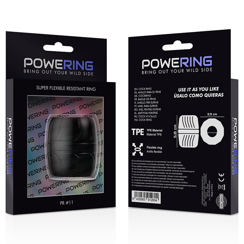 POWERING - SUPER FLEXIBLE AND RESISTANT PENIS RING 5 CM PR11 BLACK