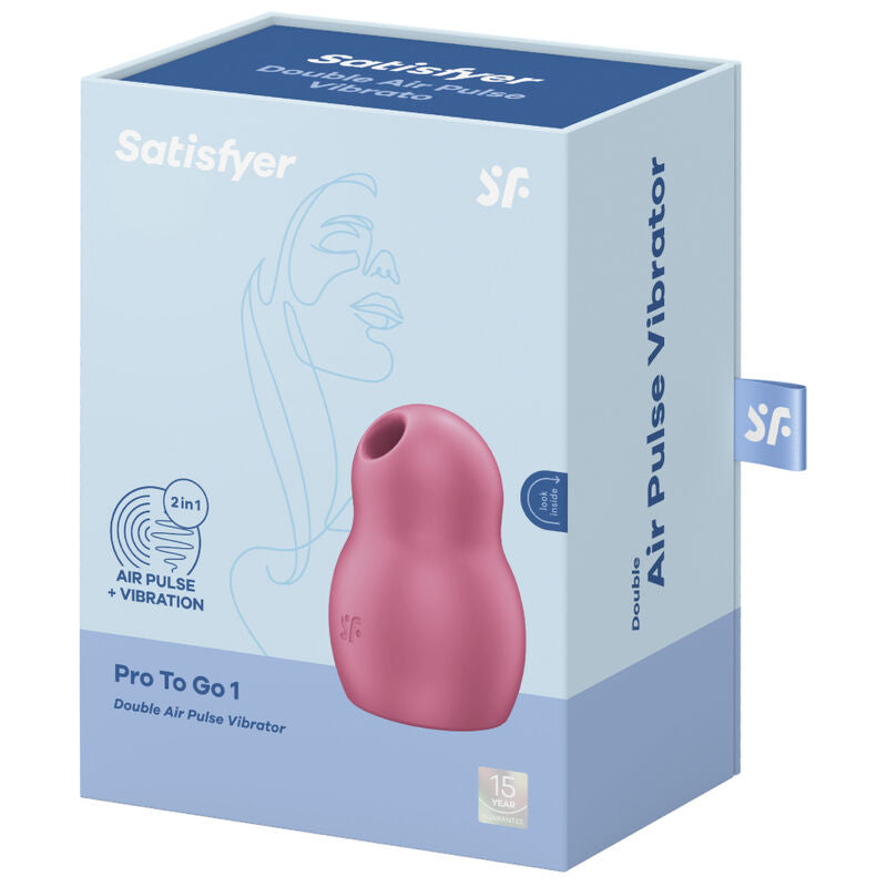 SATISFYER - PRO TO GO 1 DOUBLE AIR PULSE STIMULATOR & VIBRATOR BLUE