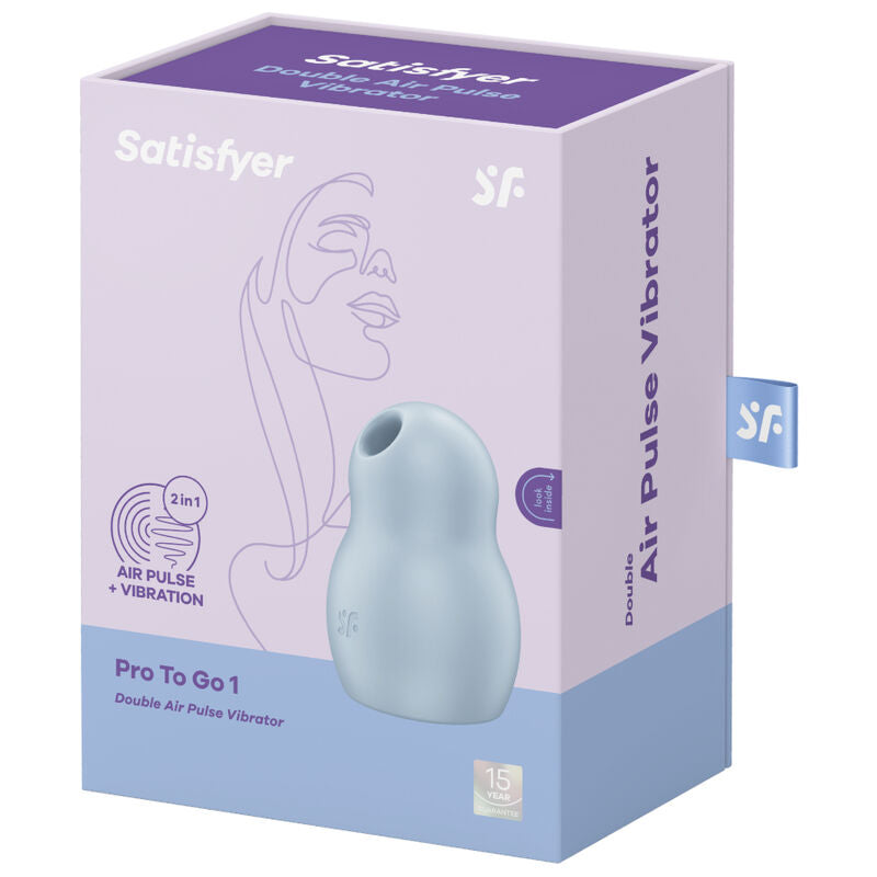 SATISFYER - PRO TO GO 1 DOUBLE AIR PULSE STIMULATOR & VIBRATOR BLUE