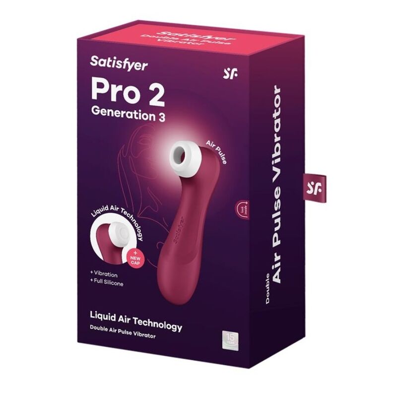 SATISFYER - PRO 2 GENERATION 3 LIQUID AIR TECHNOLOGY WINE RED