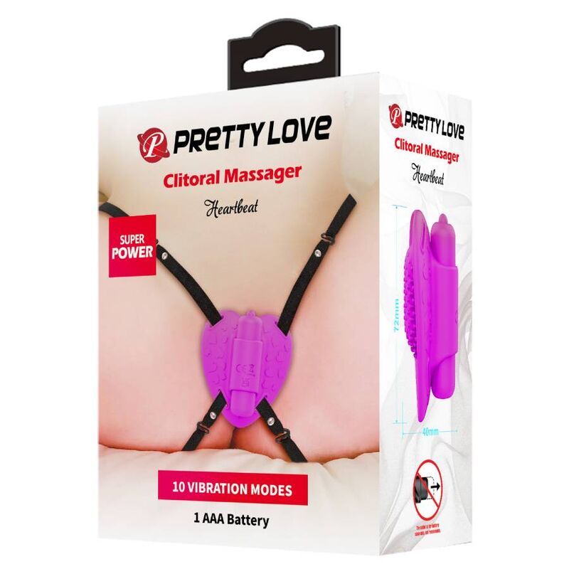 PRETTY LOVE - HEARTBEAT CLITORIS MASSAGER 10 VIBRATION MODES PURPLE