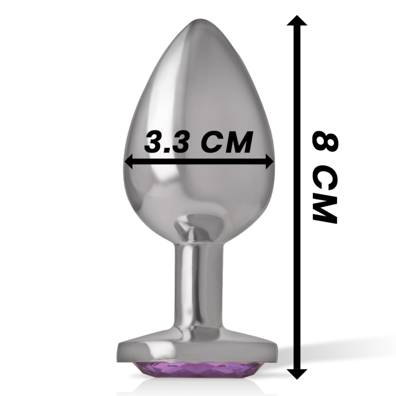 INTENSE - ALUMINUM METAL ANAL PLUG WITH VIOLET CRYSTAL SIZE M