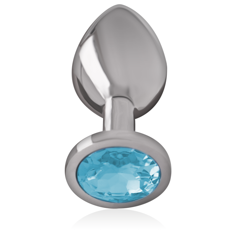 INTENSE - ALUMINUM METAL ANAL PLUG WITH BLUE CRYSTAL SIZE S