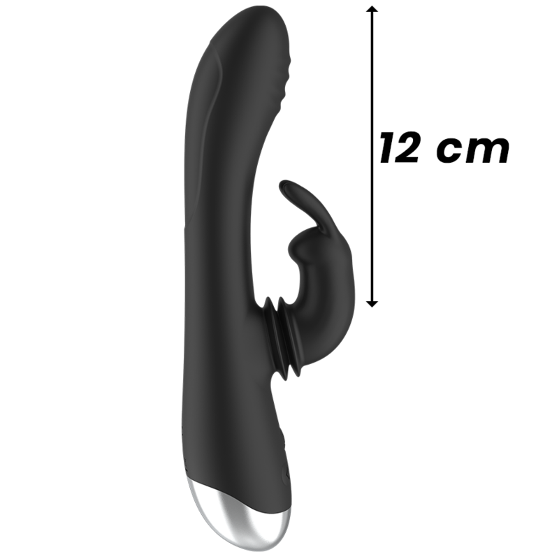 BLACK&SILVER - DJ. ADAM RECHARGEABLE SILICONE RABBIT STIMULATOR BLACK