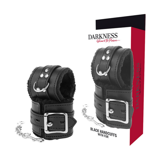 DARKNESS - BLACK LINED BDSM HANDCUFFS