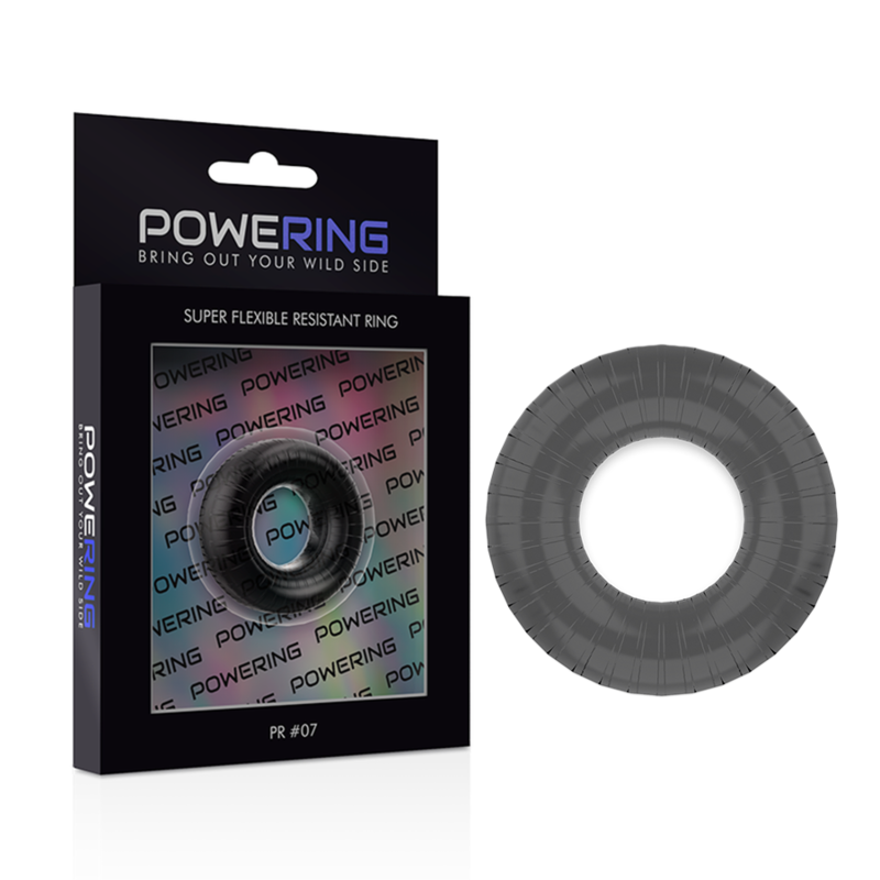 POWERING - SUPER FLEXIBLE AND RESISTANT PENIS RING 4.5CM PR07 BLACK