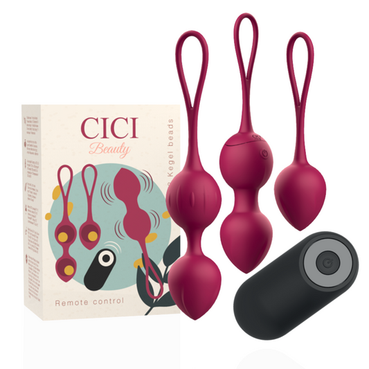 CICI BEAUTY - PREMIUM SILICONE 3 VIBRATING KEGEL BEADS REMOTE CONTROL