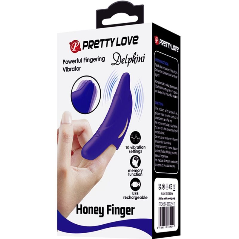 PRETTY LOVE - DELPHINI POWERFUL DARK BLUE FINGER STIMULATOR