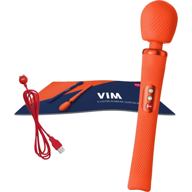 FUN FACTORY - VIM SILICONE RECHARGEABLE VIBRATING WEIGHTED RUMBLE WAND MIDNIGHT BLUE