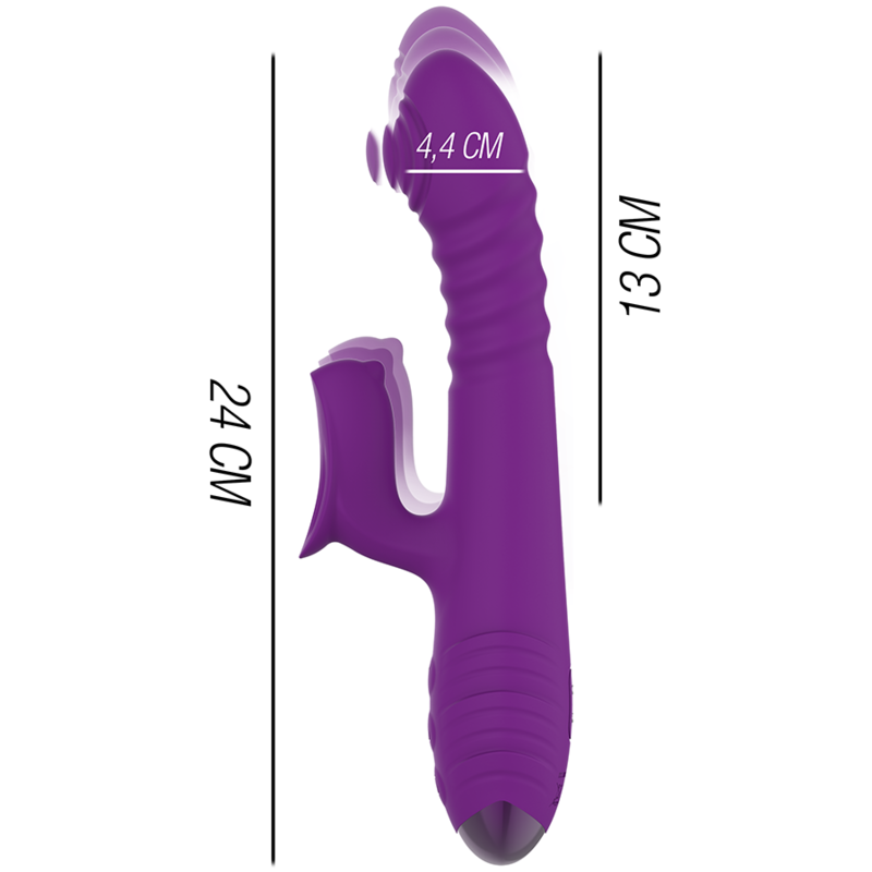 INTENSE - IGGY MULTIFUNCTION RECHARGEABLE VIBRATOR UP & DOWN WITH CLITORAL STIMULATOR PURPLE