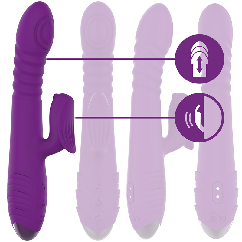 INTENSE - IGGY MULTIFUNCTION RECHARGEABLE VIBRATOR UP & DOWN WITH CLITORAL STIMULATOR PURPLE