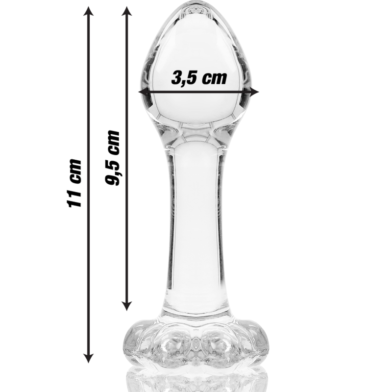 NEBULA SERIES BY IBIZA - MODEL 2 ANAL PLUG BOROSILICATE GLASS CLEAR 11 CM -O- 3.5 CM