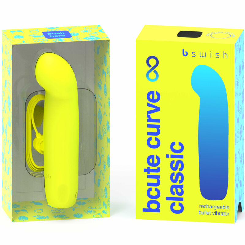 B SWISH - BCUTE CURVE INFINITE CLASSIC RECHARGEABLE SILICONE VIBRATOR YELLOW