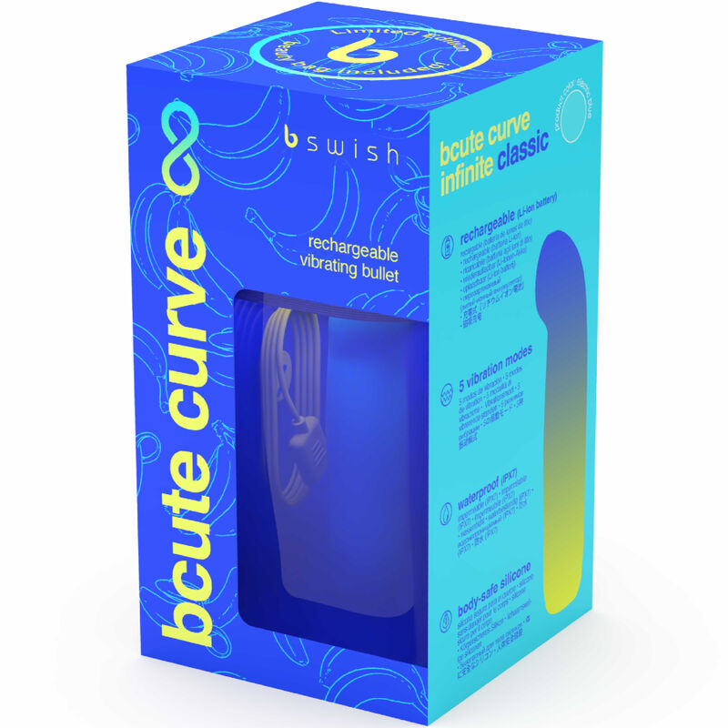 B SWISH - BCUTE CURVE INFINITE CLASSIC LIMITED EDITION BLUE SILICONE RECHARGEABLE VIBRATOR