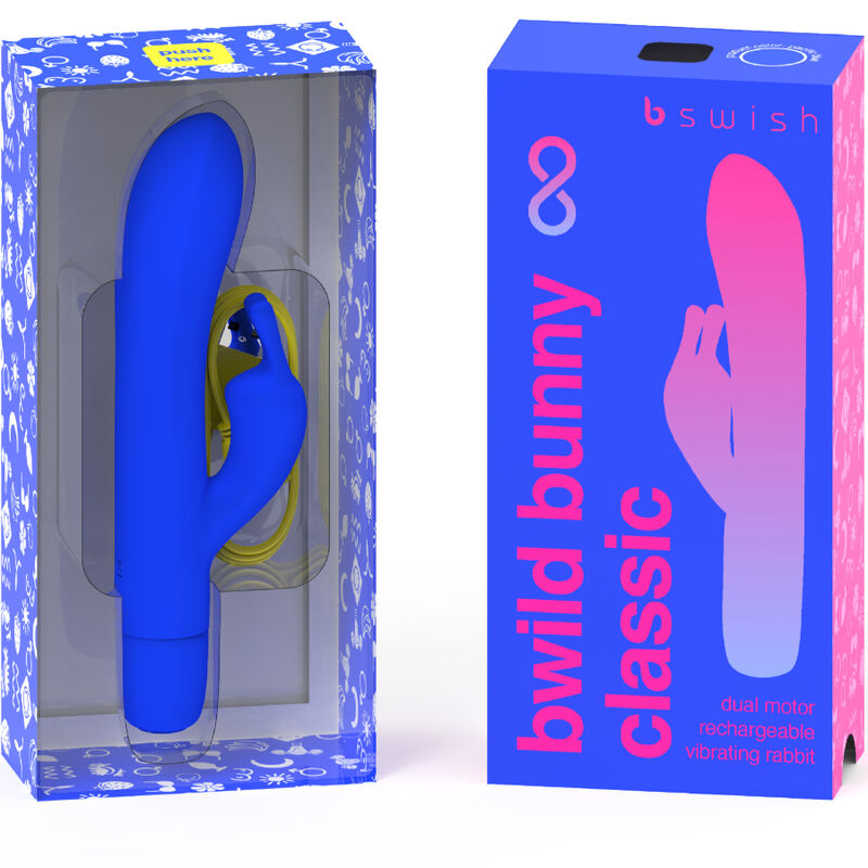 B SWISH - BWILD BUNNY INFINITE CLASSIC RECHARGEABLE VIBRATOR BLUE SILICONE