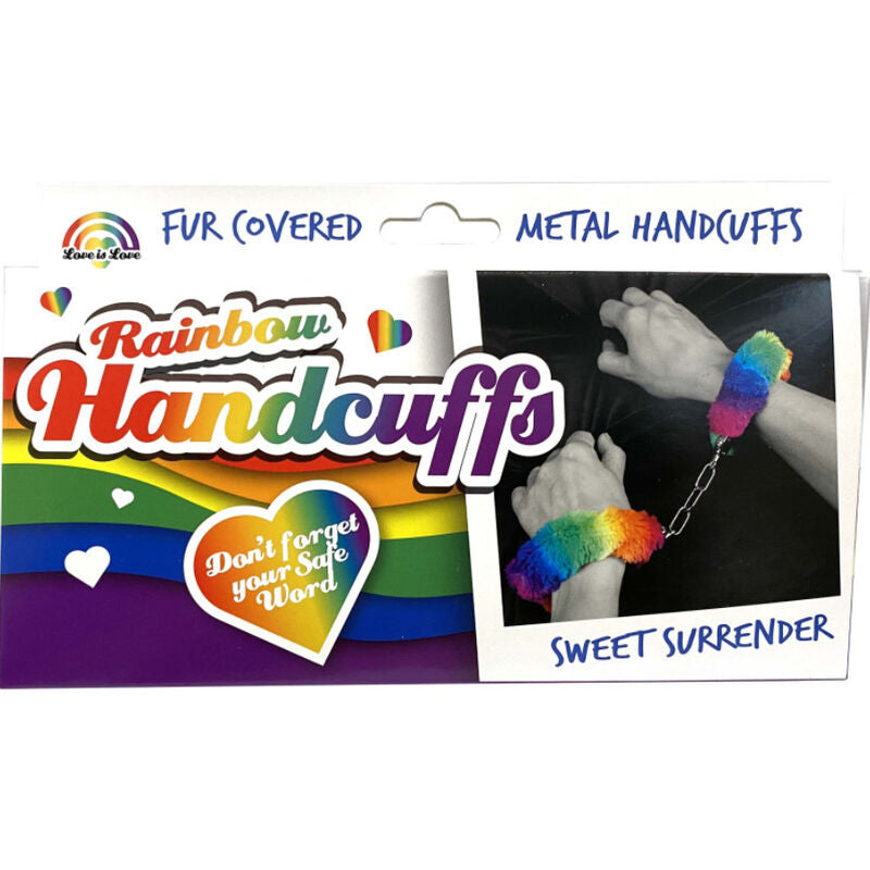 SPENCER & FLEETWOOD - RAINBOW LINED METAL HANDCUFFS