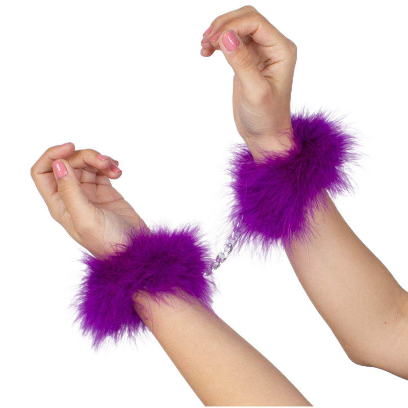 SECRETPLAY - PURPLE MARABOU HANDCUFFS