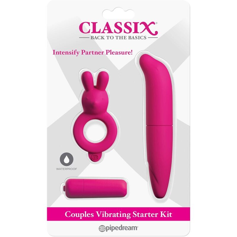 CLASSIX - KIT FOR COUPLES WITH RING, BULLET AND STIMULATOR PINK