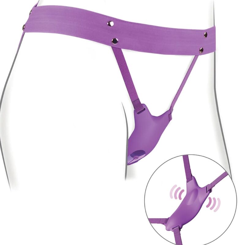 FANTASY FOR HER - BUTTERFLY HARNESS, VIBRATING RECHARGEABLE & REMOTE CONTROL PURPLE