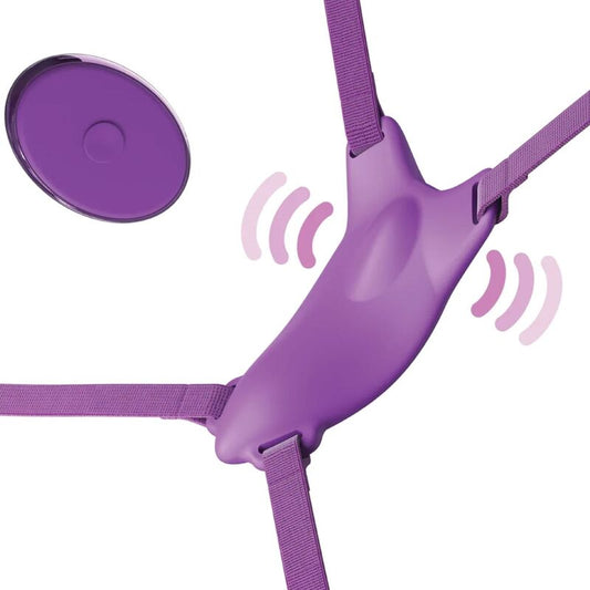 FANTASY FOR HER - BUTTERFLY HARNESS, VIBRATING RECHARGEABLE & REMOTE CONTROL PURPLE