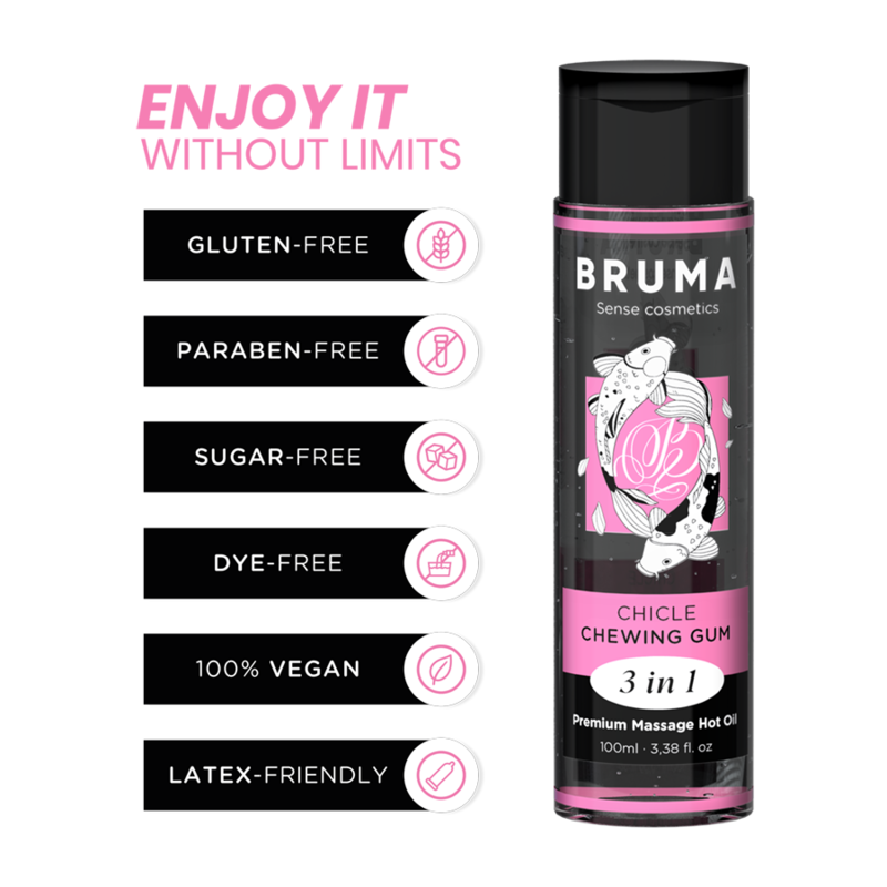 BRUMA - PREMIUM MASSAGE HOT OIL CHEWING GUM 3 IN 1 - 100 ML