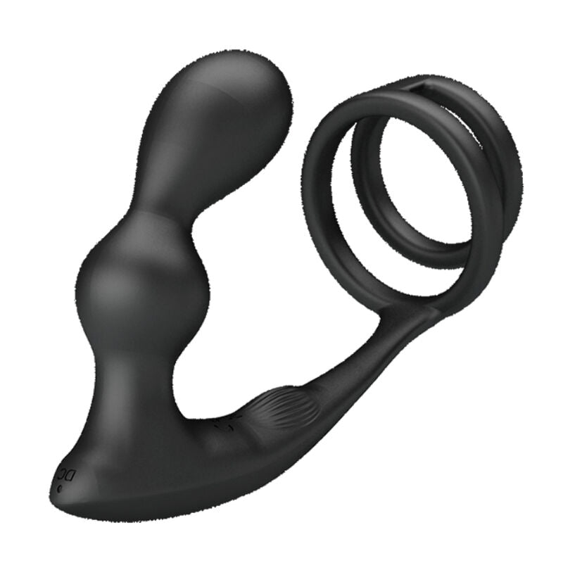 PRETTY LOVE - MARSHALL PENIS RING WITH VIBRATORY ANAL PLUG WITH REMOTE CONTROL