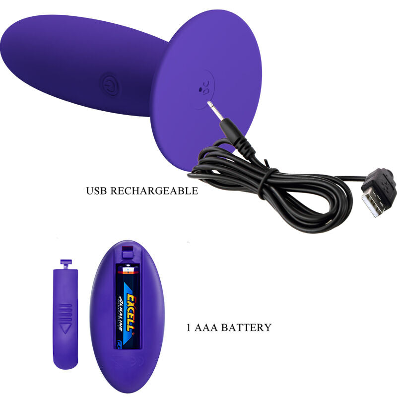 PRETTY LOVE - YOUTH PLUG ANAL VIBRATOR REMOTE CONTROL VIOLET