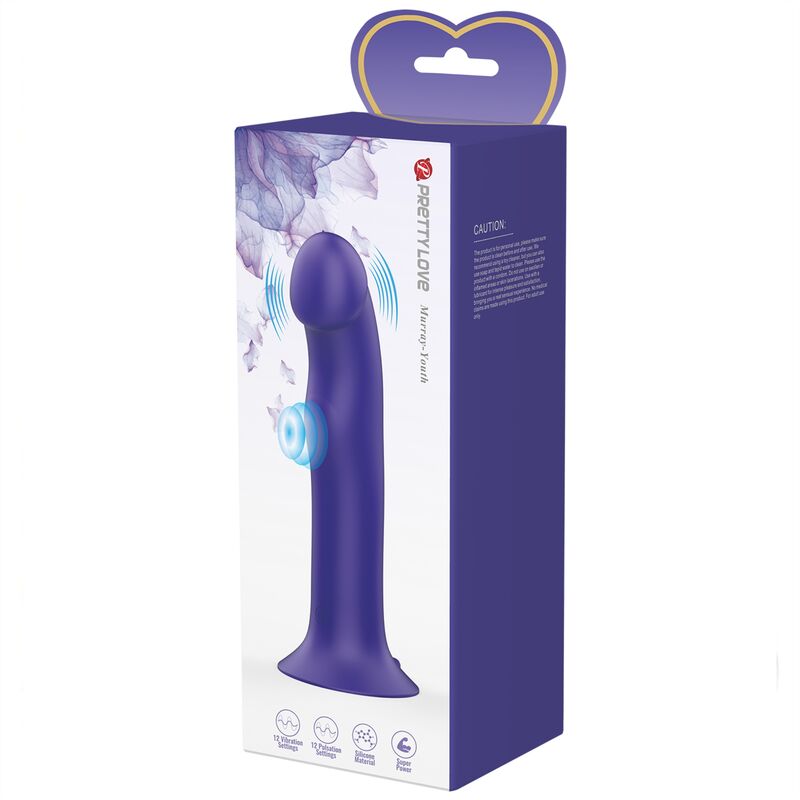 PRETTY LOVE - MURRAY YOUTH VIBRATING DILDO & RECHARGEABLE VIOLET