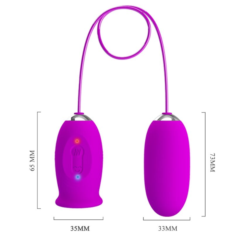 PRETTY LOVE - DAISY DUAL EGG RECHARGEABLE VIBRATOR PURPLE