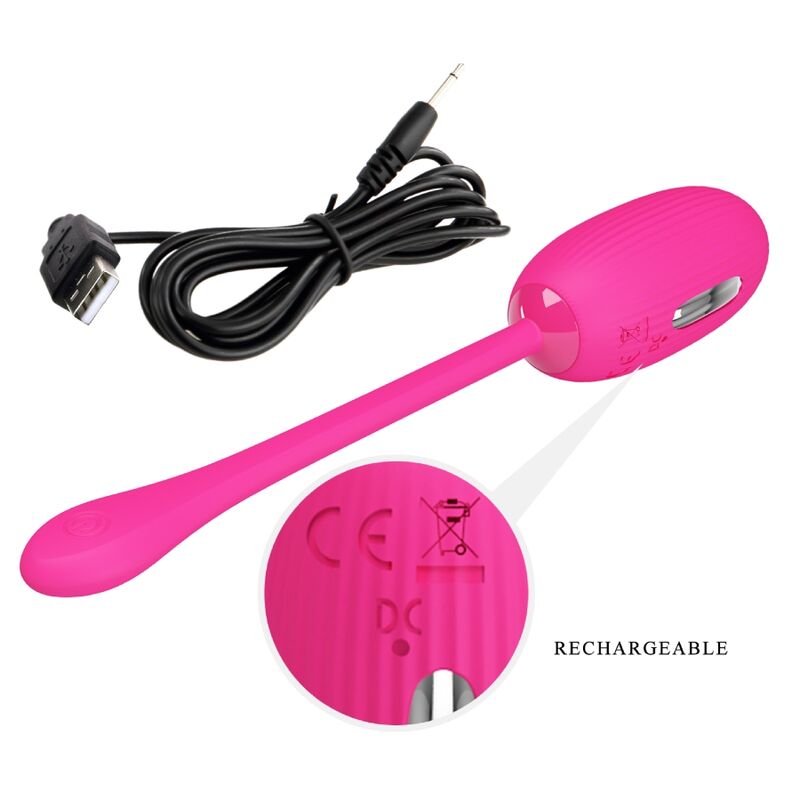 PRETTY LOVE - DOREEN RECHARGEABLE VIBRATING EGG MAGENTA REMOTE CONTROL