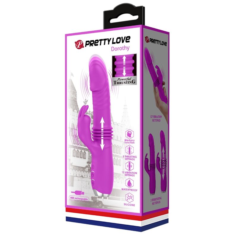 PRETTY LOVE - DOROTHY PURPLE RECHARGEABLE RABBIT VIBRATOR