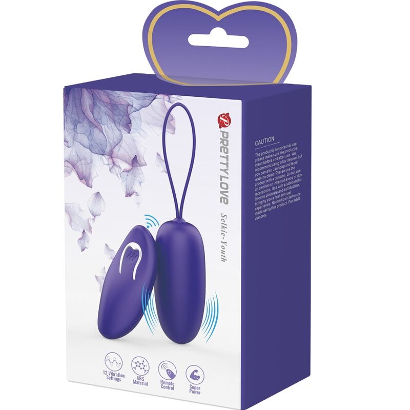 PRETTY LOVE - SELKIE YOUTH MINI VIBRATING EGG VIOLET REMOTE CONTROL