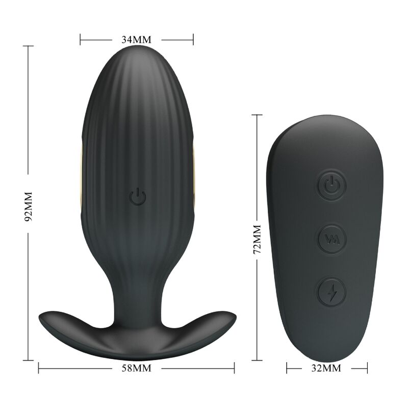 PRETTY LOVE - KELLY PLUG ANAL RECHARGEABLE VIBRATOR BLACK