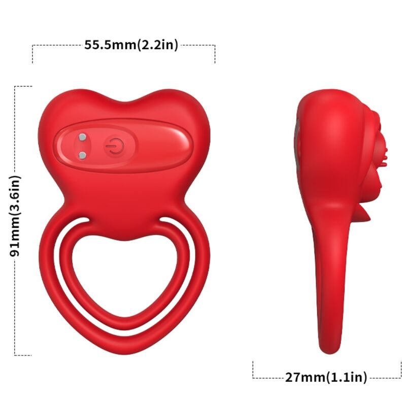 ARMONY - RING VIBRATOR HEART RED