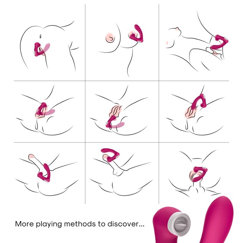 ARMONY - SECRETKISS LICKING VIBRATING CLIT & VIBRATOR CURVED FUCHSIA