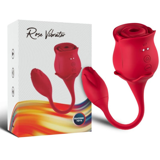 ARMONY - ROSE LICKING VIBRATING DE CLIT & VIBRATOR 10 MODES RED