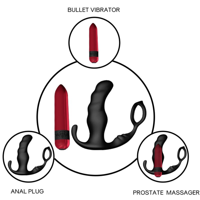 ARMONY - KNIGHT VIBRATOR ANAL PROSTATE & RING REMOTE CONTROL BLACK