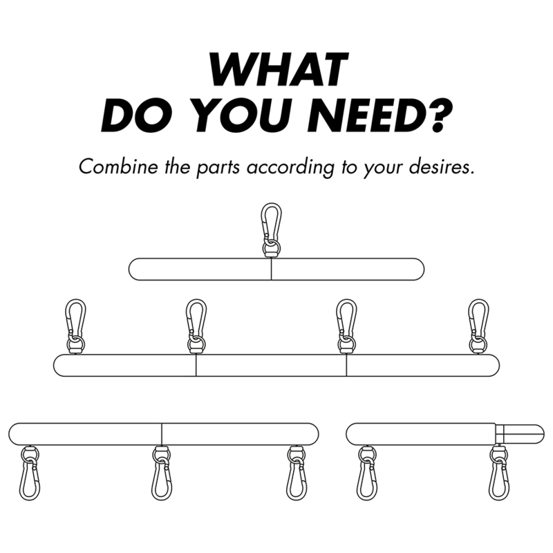 FETISH SUBMISSIVE BONDAGE - ADJUSTABLE SEPARATOR BAR 4 PIECES