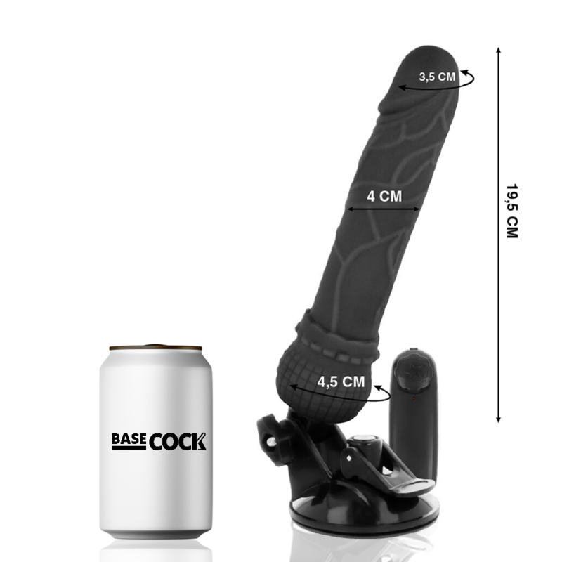 BASECOCK - REALISTIC VIBRATOR REMOTE CONTROL FLESH 19.5 CM -O- 4 CM