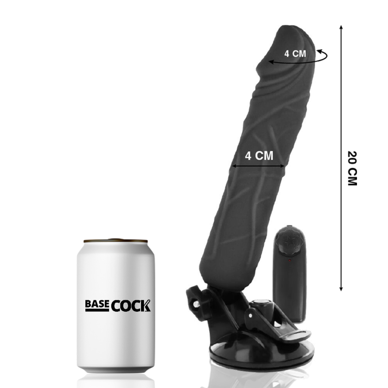 BASECOCK - REALISTIC VIBRATOR REMOTE CONTROL FLESH 20 CM -O- 4 CM